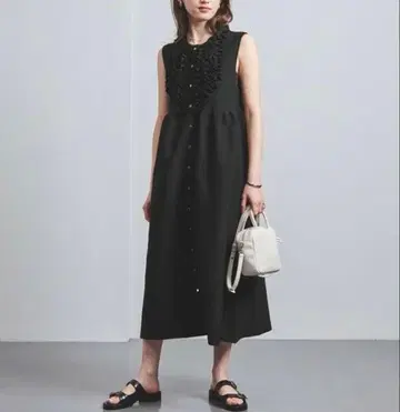 UNITED ARROWS P 프릴 슬리브리스 원피스