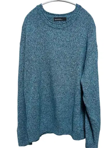 그린라벨 크루넥 니트 XL 블루 계열 남성용 멜란지 스웨터