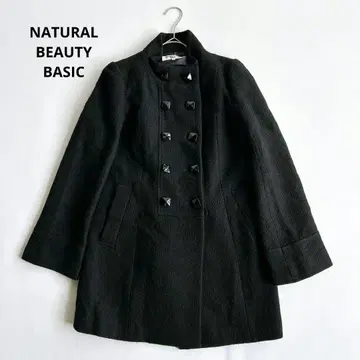 내추럴 뷰티 베이직 울 하프 코트 블랙 M