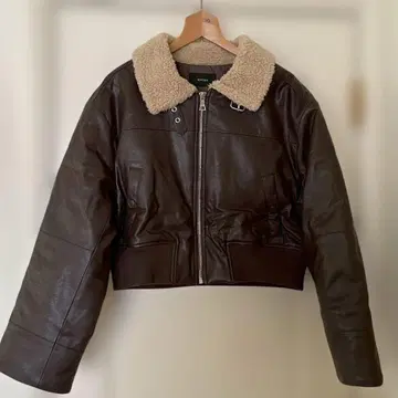 EMODA 에모다 숏 보아 블루종 가죽 자켓