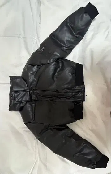 블랙 레더 봄버 자켓 (키즈)