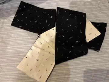 음표 패턴 반폭 오비 리버서블 블랙 화이트