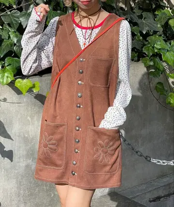 [ HELLO.SANFRANCISCO ] 스웨이드 미니 원피스