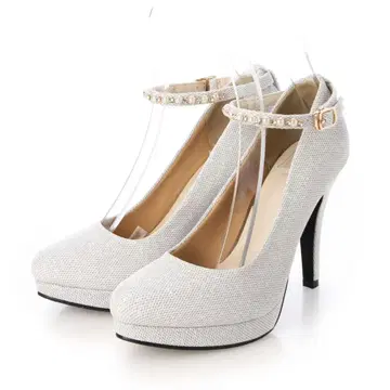 펄 스트랩 펌프스 (실버 라메) 브라이덜