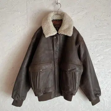 구제 80's 90's 빈티지 G-1형 옷깃 보아 가죽 자켓 블루종