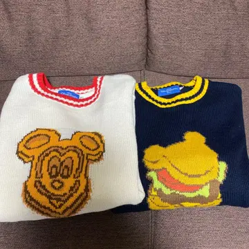 미키 와플 긴팔 스웨터 아이보리 M