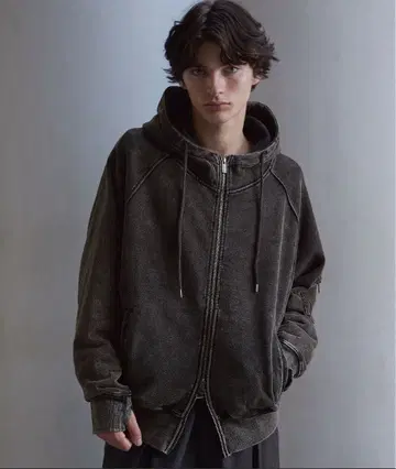 [ CLEL ] 헤비 웨이트 스탠드 넥 지퍼 후드티