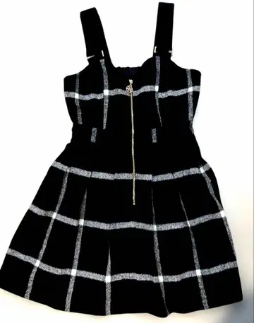 REDYAZEL 체크 무늬 슬리브리스 원피스