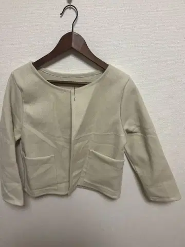 베이지 노카라 자켓 아이보리 화이트 고급