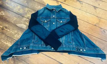 sacai 데님 자켓 & 니트 도킹