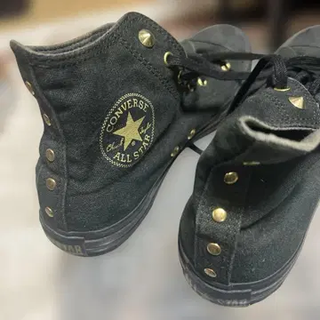 CONVERSE ALL STAR 블랙 하이컷 골드 스터드