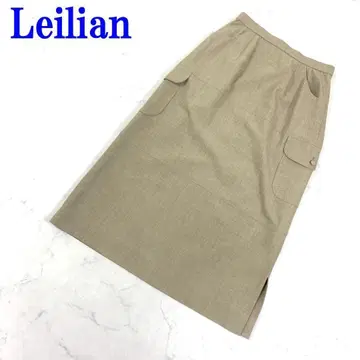 레리안 롱 스커트 울 안감 있음 슬릿 베이지 9 C1596