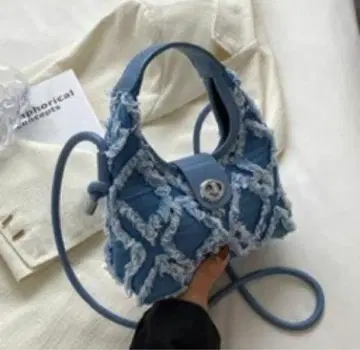 데님 아웃스티치 숄더백 핸드백