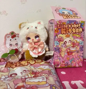 Liilas chef Kitten 봉제 인형 (벚꽃 복숭아)