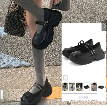 GRL 통굽 더블 스트랩 슈즈 24.5cm