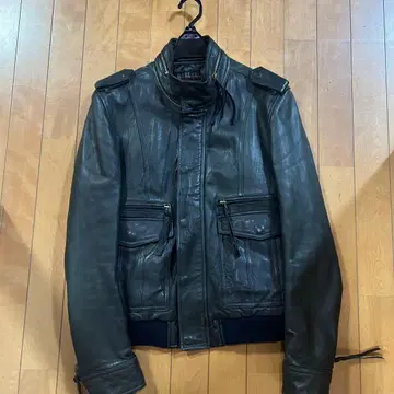 MORGAN 블랙 가죽 라이더 자켓