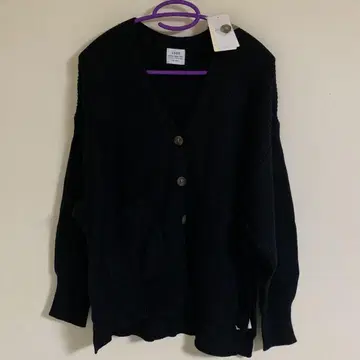 coen 포켓 부착 카타아제 V넥 가디건 블랙 M