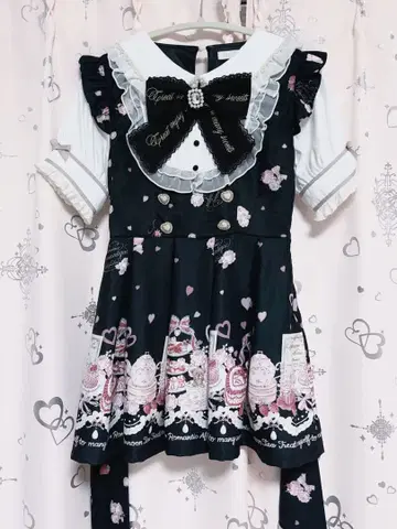 LIZLISA afternoontea 패턴 셋업 블랙