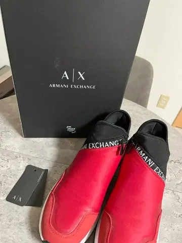 Armani Exchange 스니커즈 레드/블랙 BOX 포함