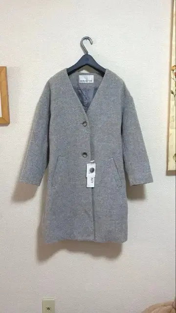 택 포함 새상품. 내추럴 뷰티 베이직 울 코트