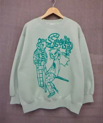 스칼라 133737: 멋쟁이 고양이 속기모 러버 프린트 풀오버