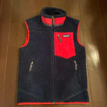 레트로 X patagonia 플리스 베스트 XXS 네이비/레드
