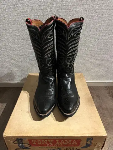 Tony Lama 블랙 웨스턴 부츠