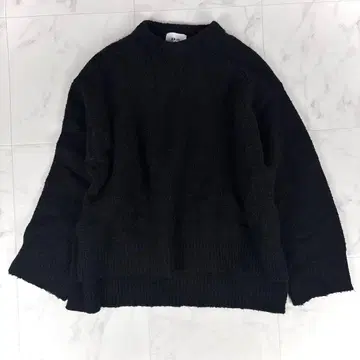 RIM.ARK 림아크 오버 사이즈 포근 기모 니트 블랙