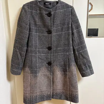 HIROKO BIS 체크 무늬 롱 코트