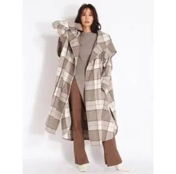 프레이 아이디 FRAY ID 체크 롱 코트 M