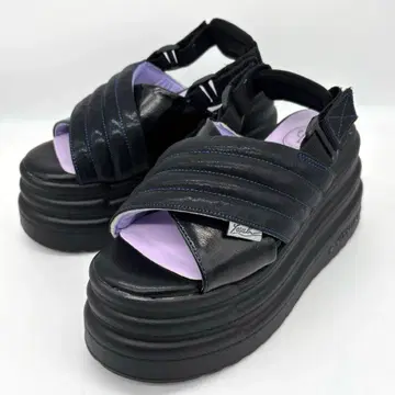 [ 컨디션 최상 ] 요스케 통굽 샌들 블랙 스트랩 백 벨트 23