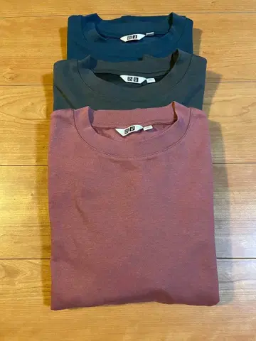 에어리즘 코튼 오버 사이즈 T셔츠/5부 소매 3개 세트 XS