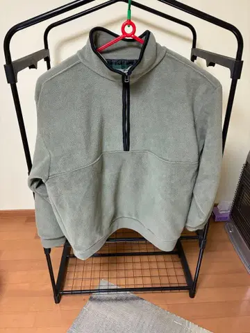 그레이 플리스 하프 지퍼 자켓