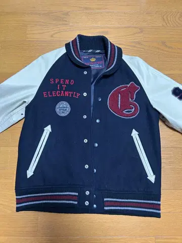 바시티 자켓 네이비/화이트