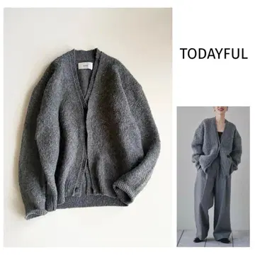 23AW [ 투데이풀 ] Brashed Vneck Cardigan 그레이