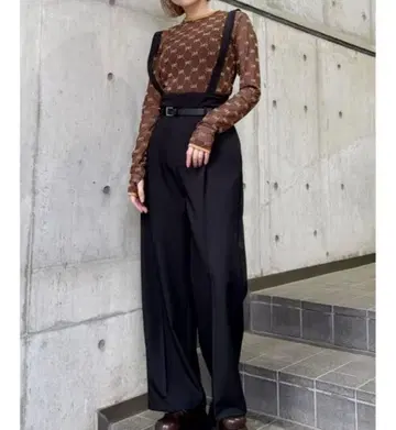 MURUA 체인 벨트 서스펜더 팬츠 S 사이즈 블랙