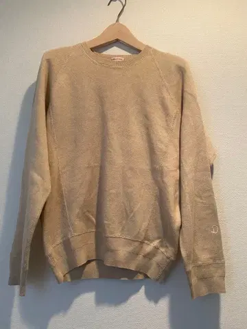 드레 스테리아 베이지 래글런 슬리브 크루넥 스웨터