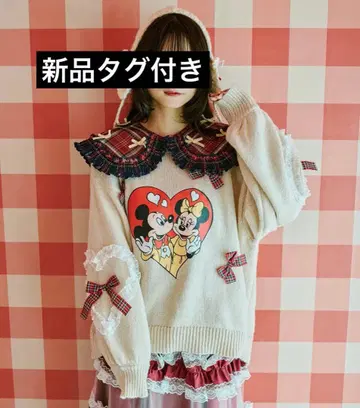 택 포함 새상품 쿠티르와 레트로 Disney 니트