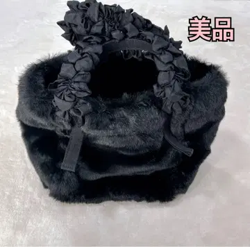 [ 컨디션 최상 ] LUDLOW 라드 로 그레이프 핸들 퍼 토트백 블랙