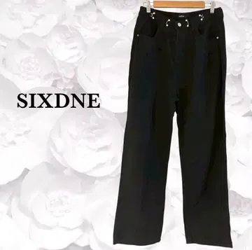 데님 팬츠 [ F ] 블랙 블랙 허리 조절 클립 코튼 면 일본제