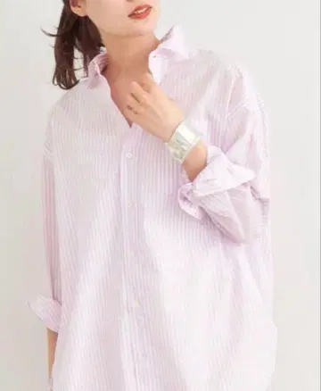 Spick & Span 핑크 스트라이프 셔츠