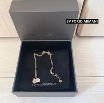 EMPORIO ARMANI 핑크 골드 로고 목걸이 여성용