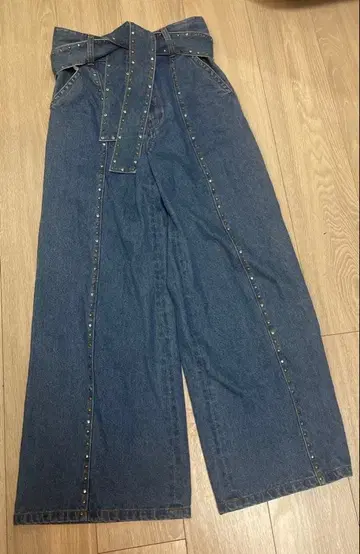 그레이스 콘티넨탈 스터드 와이드 데님 팬츠 36