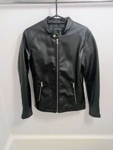 S 사이즈 싱글 라이더 자켓 블랙 PU 가죽