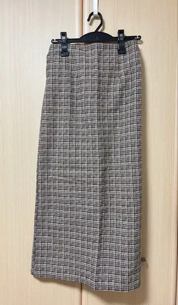 Samansa Mos2 체크 무늬 타이트 스커트