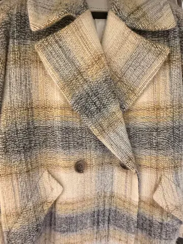 ESTNATION 체크 무늬 더블 브레스트 코트 38