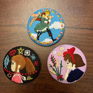 [지브리] 자수 캔뱃지 3개 세트