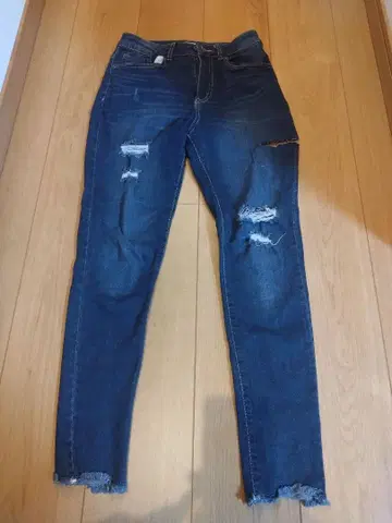 데미지 가공 다크 블루 스키니진 GAL GYDA풍