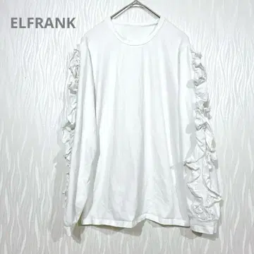 ELFRANK (엘프랭크) 소매 프릴 긴팔 티셔츠 화이트 F 사이즈