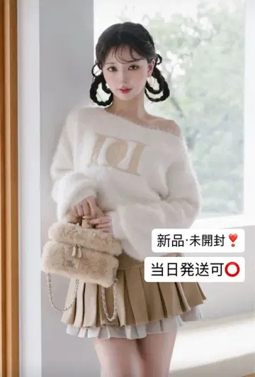 다리치 DD 로고 원숄더 니트탑